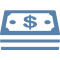 Icon illustration of a stack of money